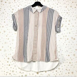Target A New Day Striped Linen Collared Shirt